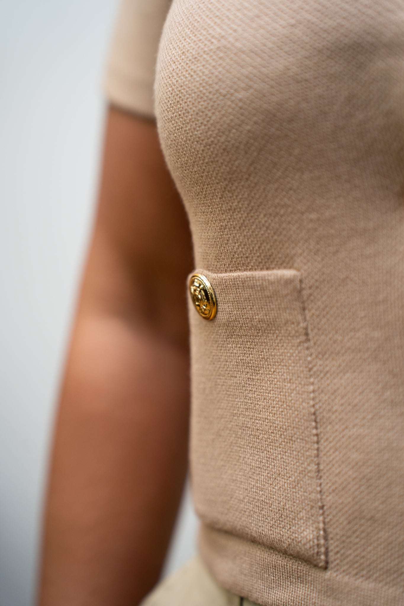 Casaqueto em Tricot Bege