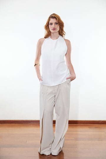 CALÇA PREGAS LATERAIS